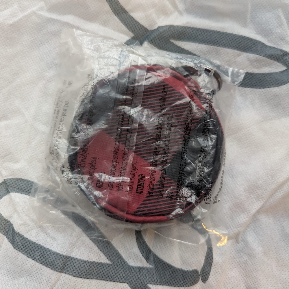 Lug Red and Black Plaud Zip Coin Pouch